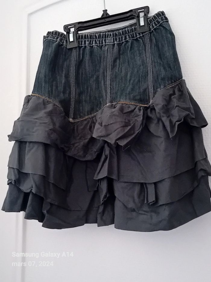 Jupe bimatiere à volants bleu fille 10 ans Eliane et Lena - photo numéro 19