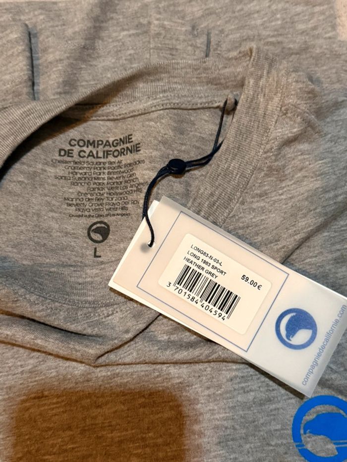 Compagnie de Californie - Tee-shirt manches longues "Long 83 sport" Gris, taille L - photo numéro 2