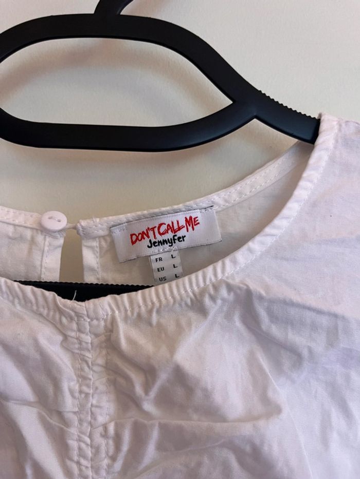 Blouse fronce blanche jennyfer taille L - photo numéro 3