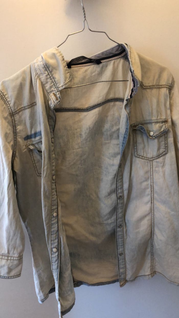 Chemise jeans Zara taille M effet usé