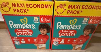 lot 2 maxipack pampers baby dry pants taille 6 soit 148 couches