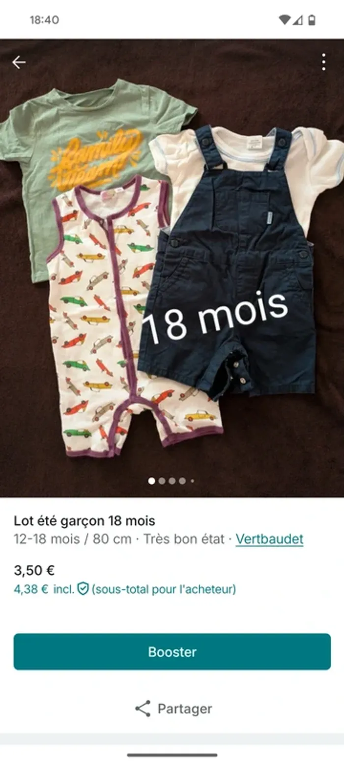 Combinaison été garçon 18 mois - photo numéro 7