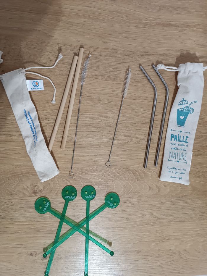 Lot pailles réutilisables + mélangeurs 🌿🥤 - photo numéro 3