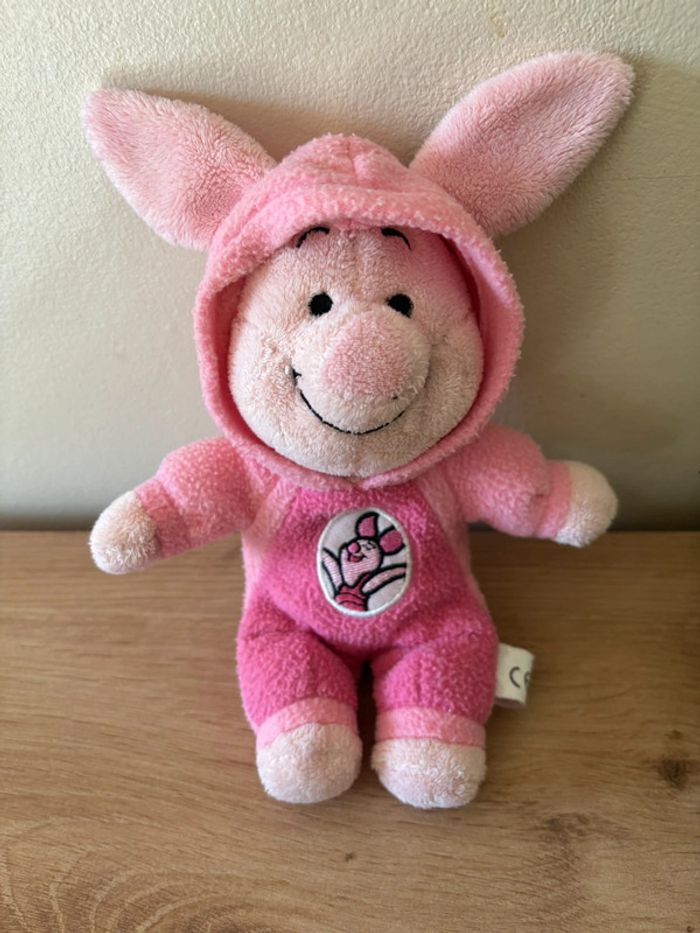 Doudou peluche cochon porcinet en pyjama capuche polaire Disney nicotoy - photo numéro 2