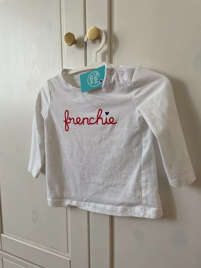 T shirt neuf 6 mois blanc manche longue