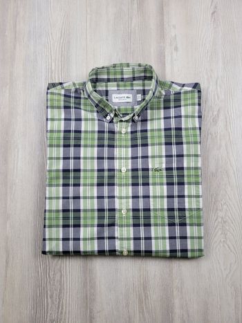 Chemise Lacoste homme – Carreaux vert & bleu – Taille M (FR40) – Excellent état