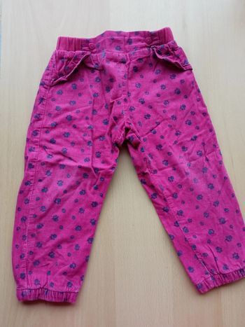 Pantalon rose en velours côtelé 92cm