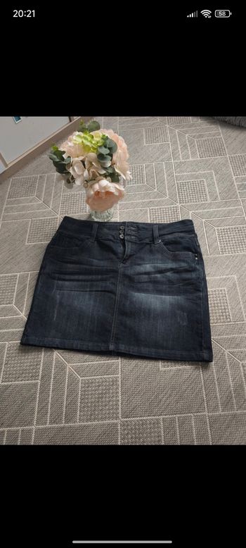 Jupe en jean Promod taille 44 XXL bleu foncé