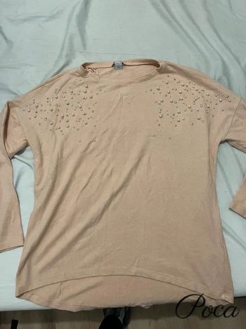 Pull Rose avec détails perles Taille S