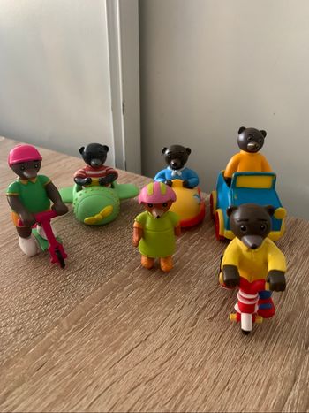 6 figurines petit ours brun les véhicules