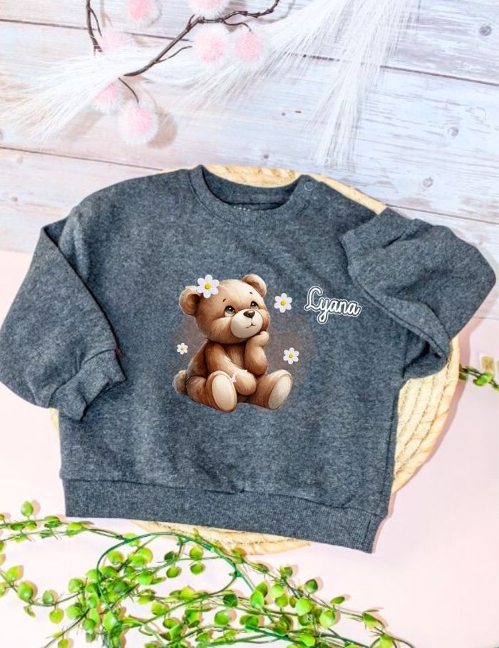 Sweat personnalisé Enfant - TEDDY MARGUERITE - photo numéro 2