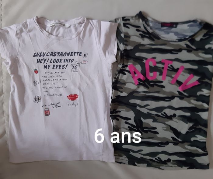 Lot de 2 tee-shirts manches courtes - 6 ans