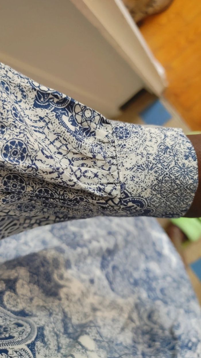 Robe casual légère à Motif bleu et blanc - photo numéro 13