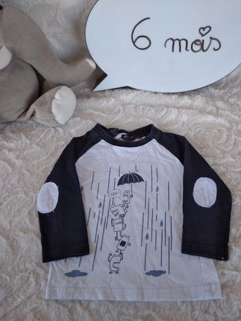 Tee shirt chemise manches longues Garçon 6 mois Pluie Kiabi