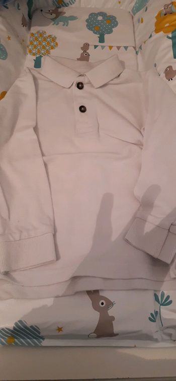 Polo blanc manches longues monoprix 3 ans