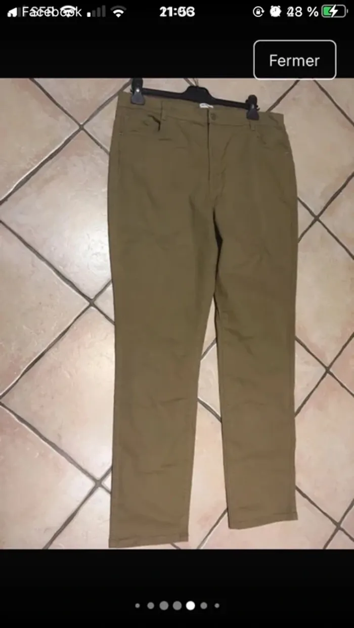 Superbe pantalon de marque Camaïeu en 44 excellent état matière très agréable - photo numéro 3