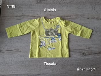 🌷N°19🌷Tee-shirt Longues Manches - Tissaia - 6 Mois🌷