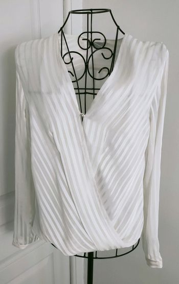 Blouse cache coeur chemisier rayures