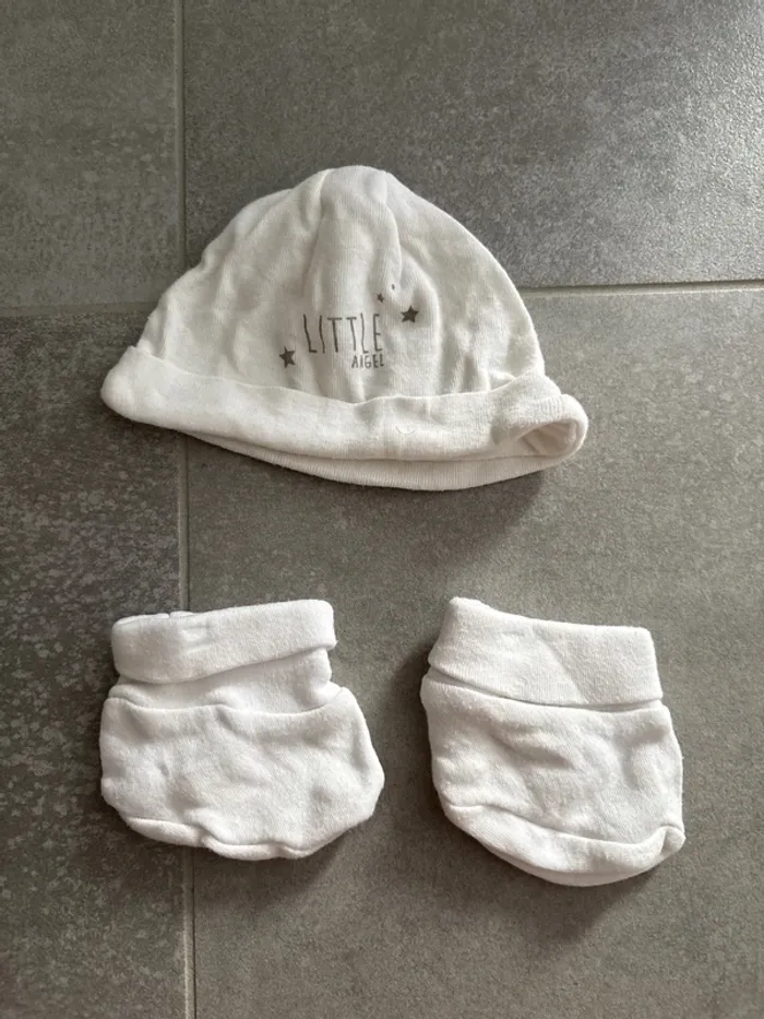 Bonnet + chausson naissance maternité