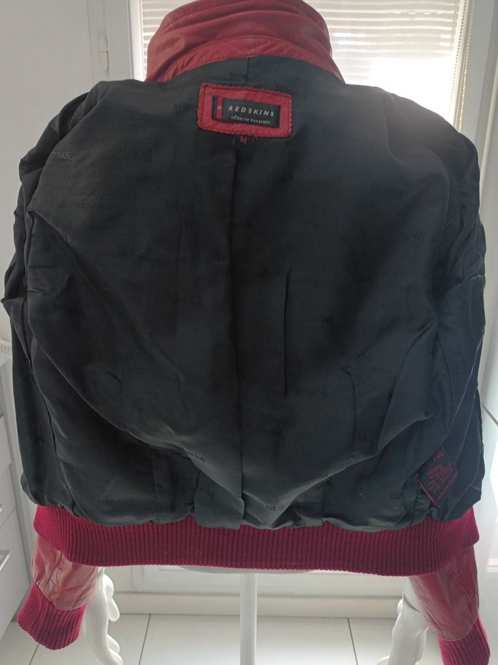 Blousons vintage cuir epais rouge REDSKINS - photo numéro 6