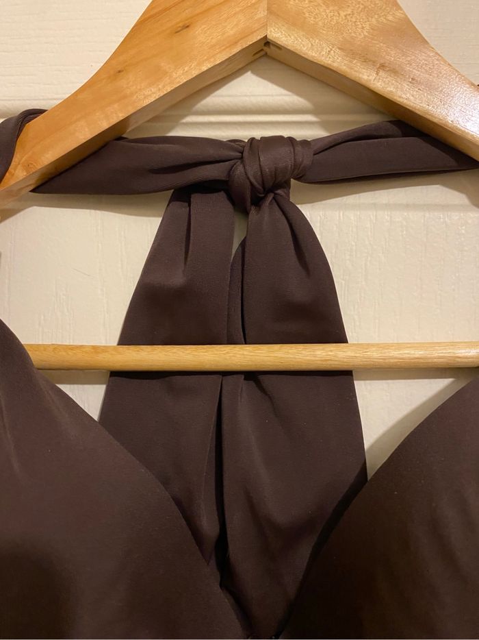 Haut de maillot de bain marron – Style tankini élégant - photo numéro 3