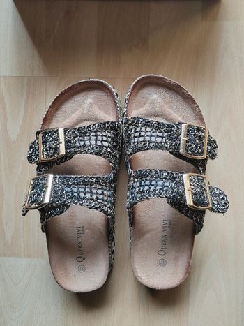 Mules confort noir doré taille 37