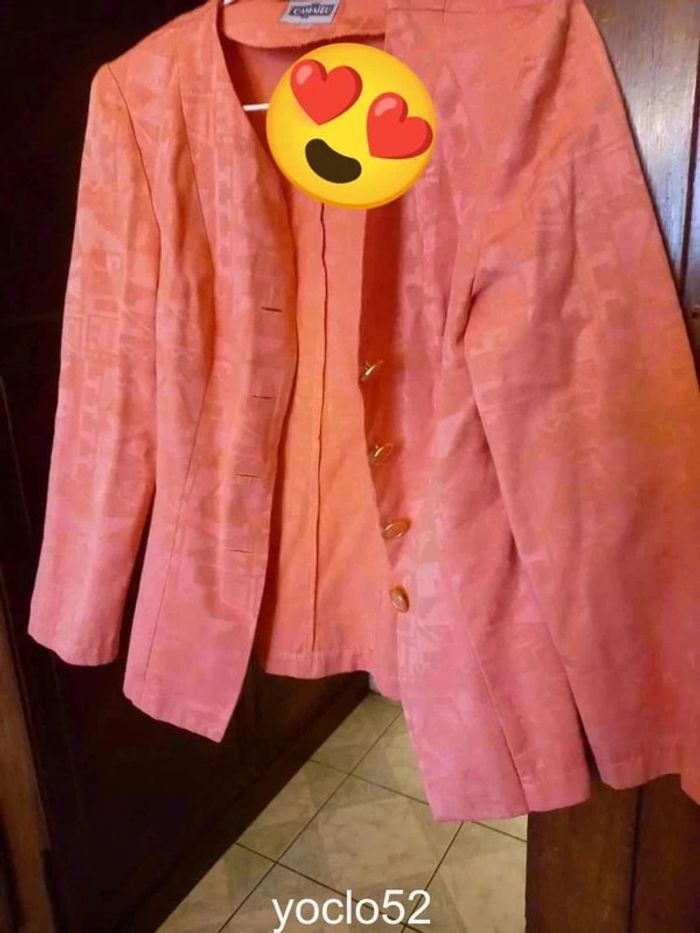 Veste style tailleur corail Camaieu S/36 - photo numéro 7