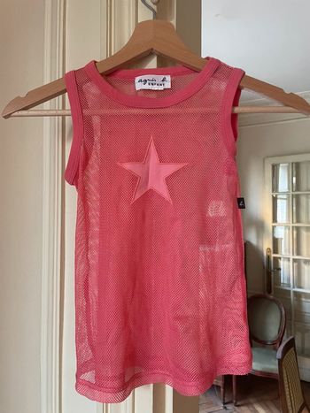 Débardeur en maille aérée rose Agnès B. enfant taille 8 ans