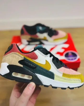 Nike Air Max 90 SE - Multi Corduroy Velours Côtelé Taille 38.5
