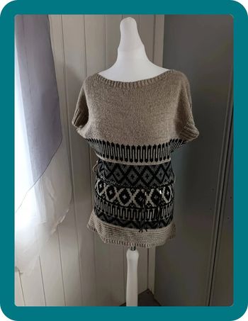 Pull tunique manches courtes avec ceinture