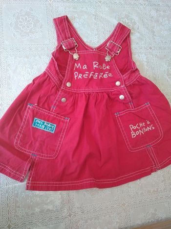 Robe salopette rouge 12 mois