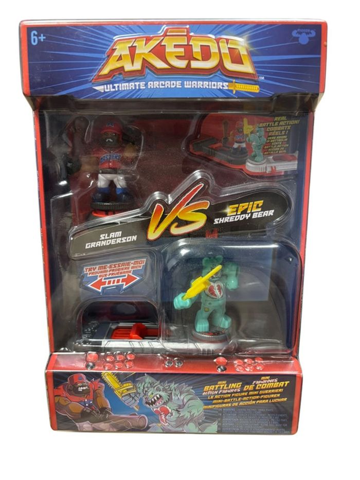 Akedo Ultimate Arcade Warriors Slam Granderson Vs Epic Shreddy Bear Moose Toys neuf