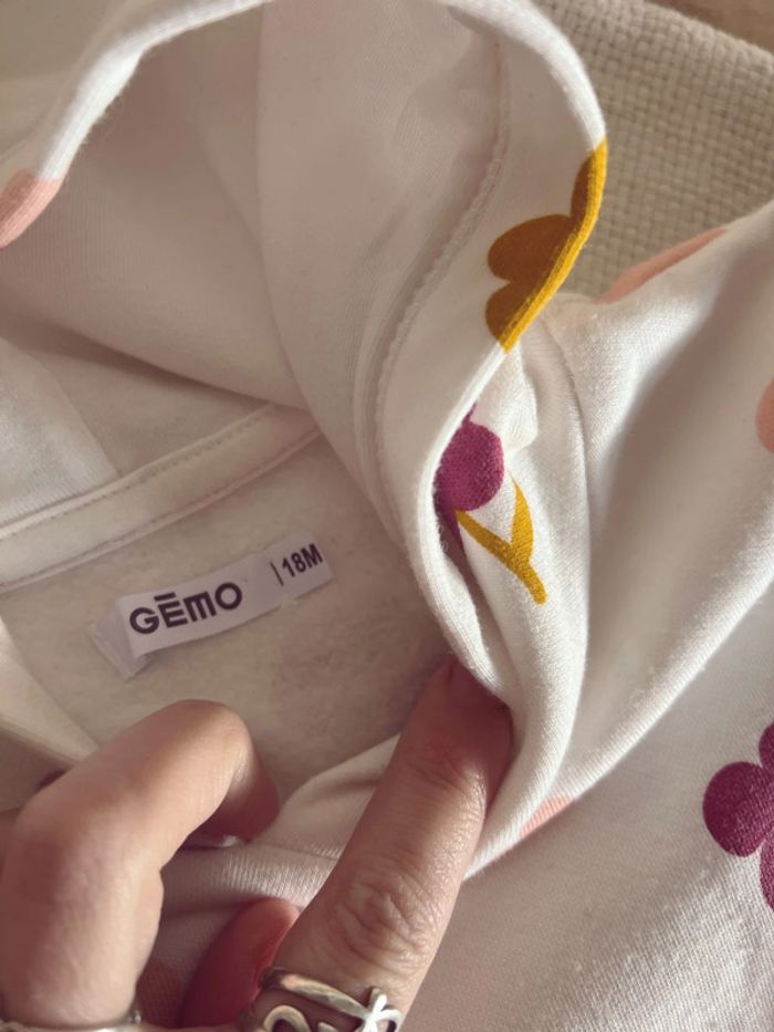 Robe sweat-shirt sportwear à fleur et capuche gemo 18 - photo numéro 4