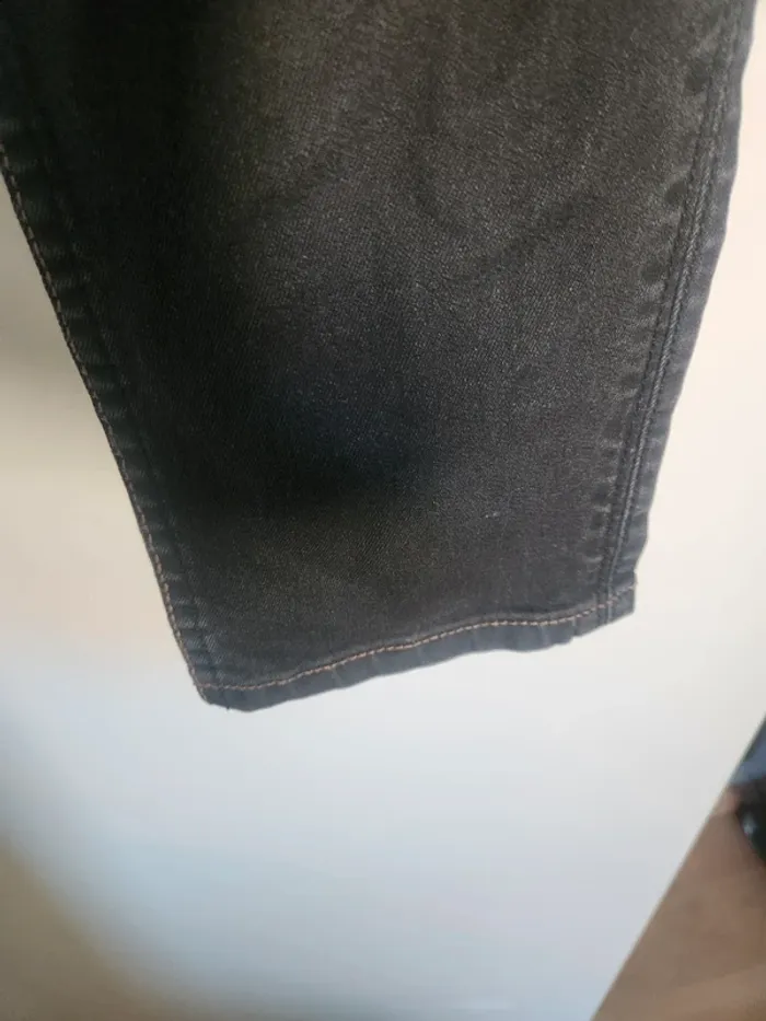 Jean foncé coupe droite couture marron taille 40 Promod - photo numéro 4