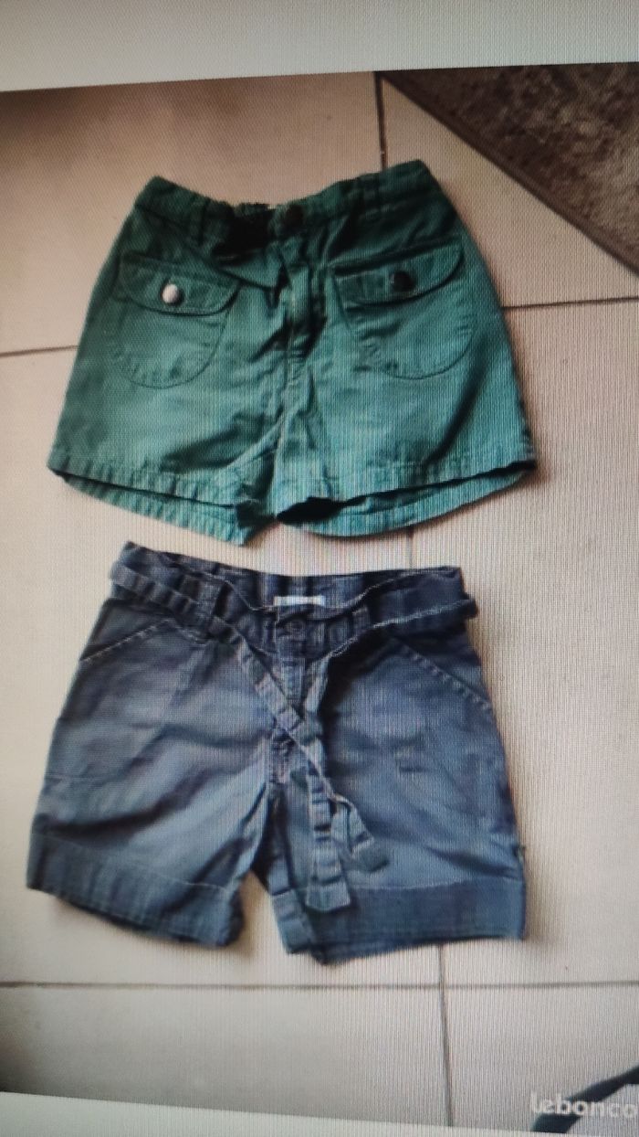 Lot de 2 short coton vert Baudet 7 ans