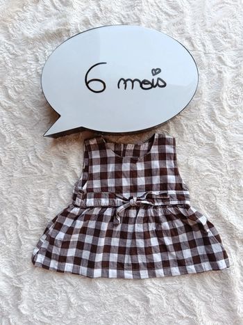 Tunique sans manche ou robe courte Fille 6 mois 100% coton