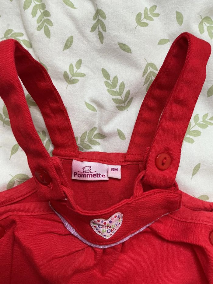 robe salopette rouge pommette 6 mois - photo numéro 7