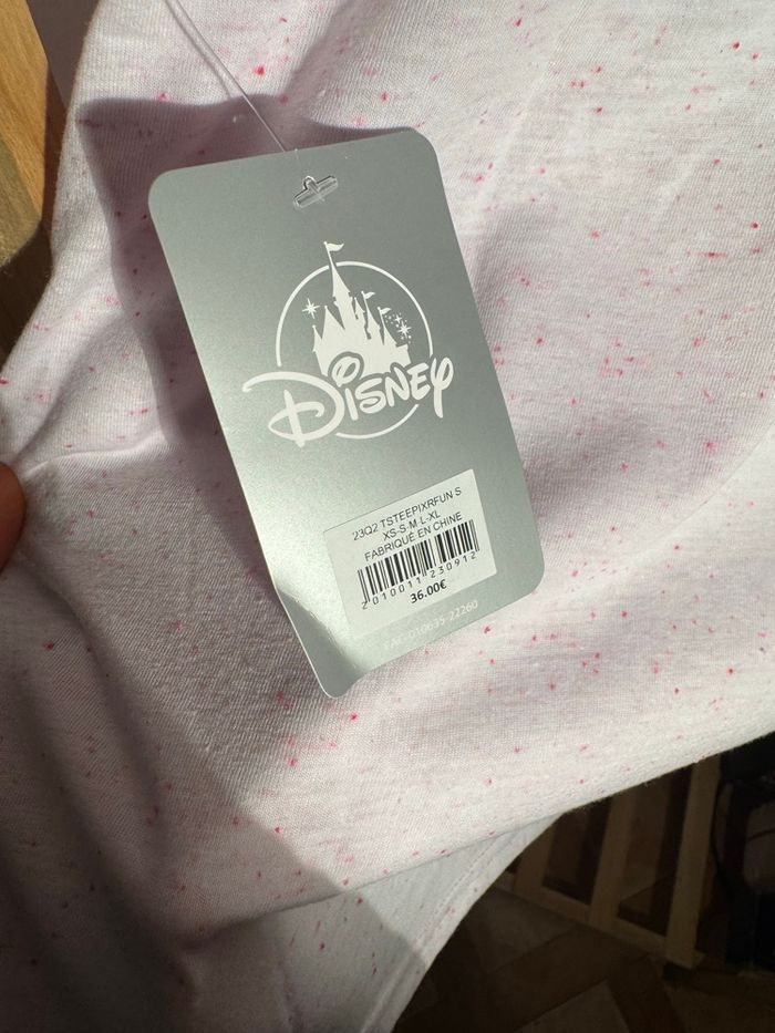 T-shirt Disney Licorne – Rose à pois – Neuf avec étiquette (Taille S) - photo numéro 3