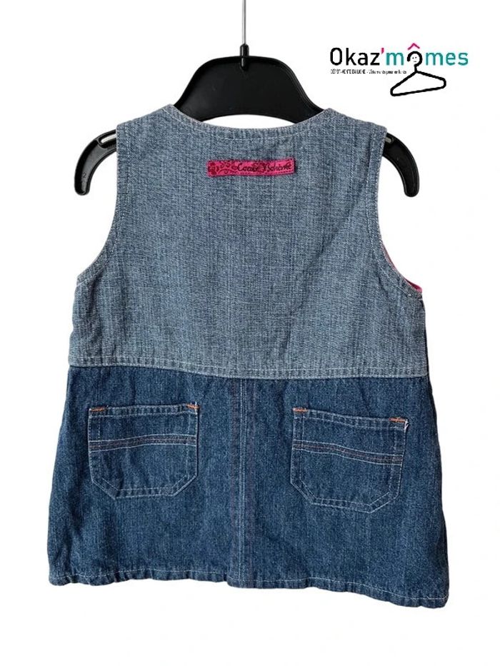 Robe sans manches en jean bleu denim - De bon matin 6 mois - photo numéro 4