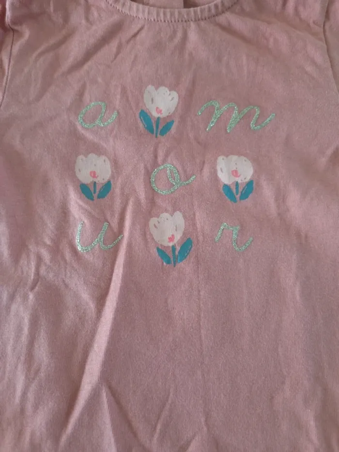 Tshirt fleur manches longues 12 mois - photo numéro 2