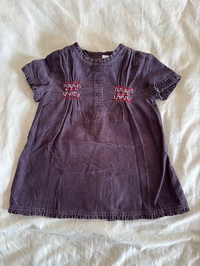 Robe velours Zara baby 9-12 mois parfait état