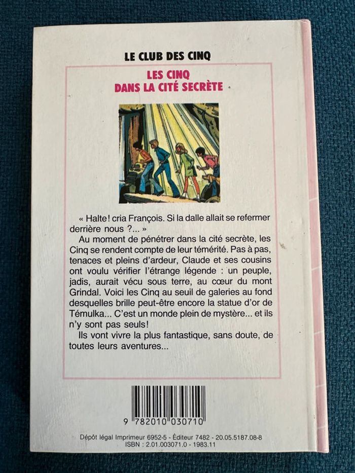 Bibliothèque rose livre le Club des Cinq les 5 dans la cité secrète rouge poche album - photo numéro 2