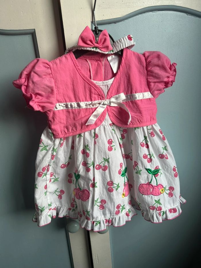 Robe manches courtes été, 6 -12 mois et bandeau