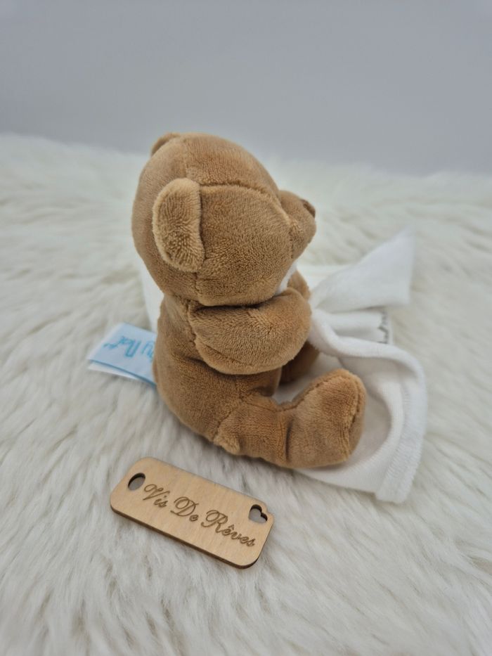 Doudou mouchoir Ourson Naturel Marron Blanc BN3520 - photo numéro 2