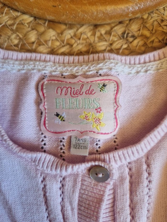 Jolie gilet court rose abeille fille sergent major 7 ans - photo numéro 4