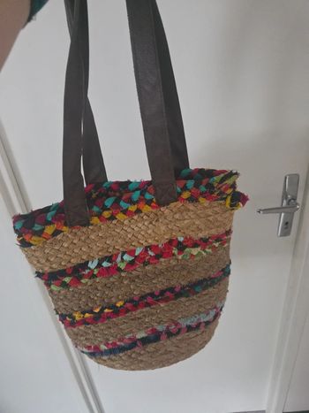 Sac en paille coloré vintage