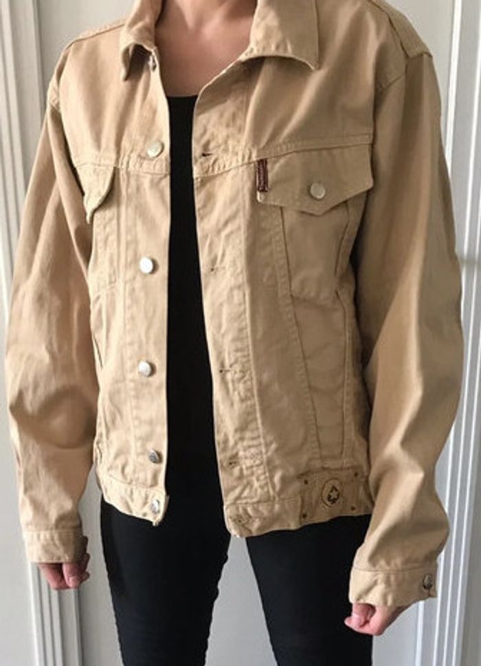 Veste en jean beige boyfriend Outsider Vintage - photo numéro 2
