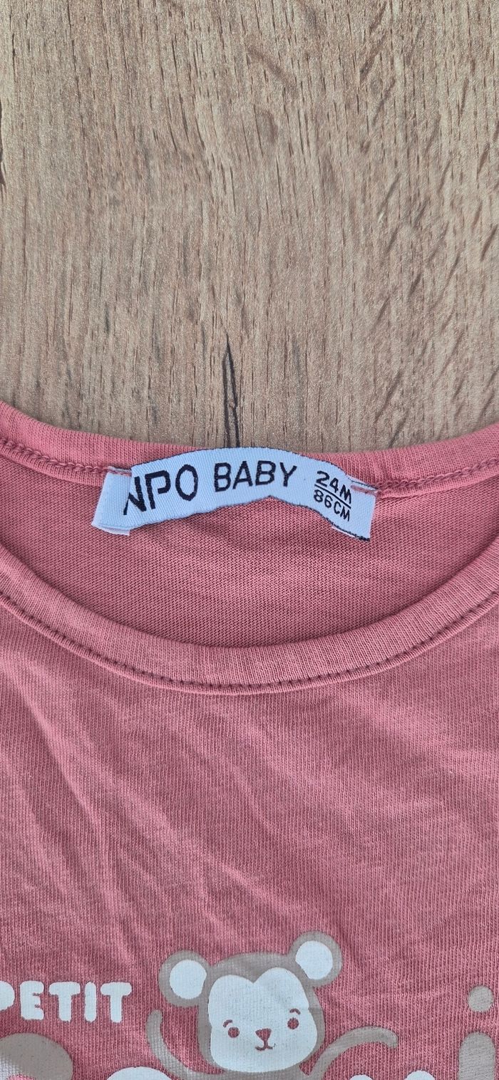 T-shirt npo baby corail - photo numéro 3