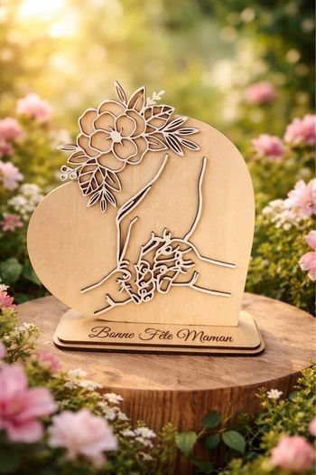 Cadre fête des mères en bois 