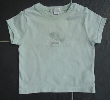 Joli tee-shirt poisson garçon 6 mois (67 cm) Obaïbi